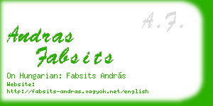 andras fabsits business card